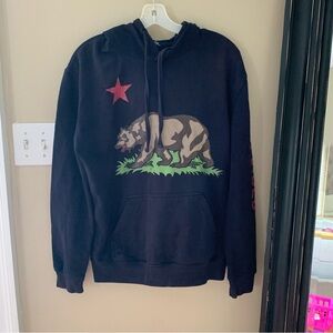 California Republic Hoodie Men’s Size S Pullover Black Sweat Shirt